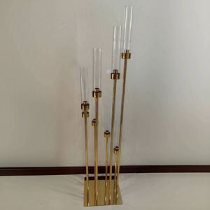 Camino plomo 8 brazo 5 cabezas oro candelabros boda decoración mesa centros de mesa candelabro con acrílico - Product Image 2