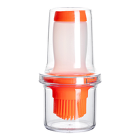 Pinceau à huile en silicone avec flacon de rangement transparent, pinceau de cuisson portable pour barbecue, grillades, cuisson, pâtisserie, utilisation en cuisine