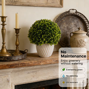 Groothandel in kunstmatige mini-pottenplanten met realistische aarde en potafwerking - Product Image 5