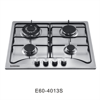 Cuisinière à gaz en acier inoxydable de 60 centimètres de haute qualité avec 4 poêles encastrés Nouveau modèle OEM/ODM pour hôtels