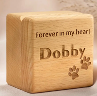 Urnas de madera para mascotas con botella de vidrio, caja de regalo conmemorativa para la pérdida de pelo de perro y gato, contenedor para cenizas, caja de recuerdo de cremación