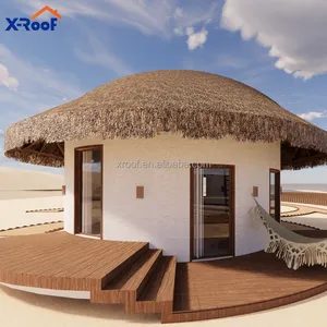 Venta caliente materiales de aislamiento térmico techo de paja artificial Palma sintética techo de paja sintética gazebo