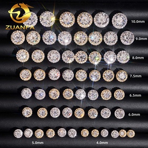 Sıcak satış hazır gemi geçmek elmas Tester Halo tasarım vida geri gümüş 925 VVS Moissanite küpe - Product Image 1