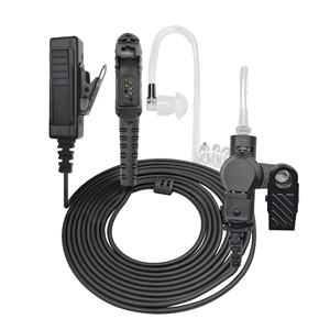 Casque radio VHF/UHF bidirectionnel EARPHONIC P6600 avec tube acoustique transparent, écouteur et micro pour talkie-walkie à brancher - Product Image 1