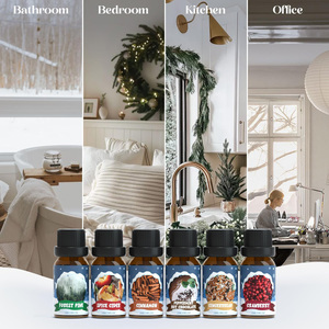 Lot de 6 Huiles Parfumées <span class=keywords><strong>d</strong></span>'Hiver en Gros : Pin Forêt, Cannelle, Menthe Poivrée, Chocolat, <span class=keywords><strong>Pain</strong></span> <span class=keywords><strong>d</strong></span>'<span class=keywords><strong>Épices</strong></span>, Canneberge pour Bougies et Diffuseurs <span class=keywords><strong>à</strong></span> Bâtonnets - Product Image 6