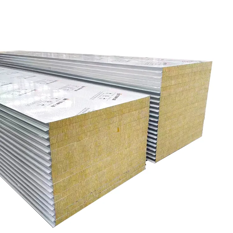 Handan Nhà Máy Cách Nhiệt 50Mm-200Mm Độ Dày Rock Len Bánh Sandwich Panel Cho Phòng Sạch