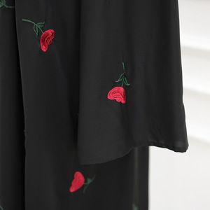Abaya Elegante Abierta para <span class=keywords><strong>Mujer</strong></span> 2025, Bordado a Mano, Estilo Casual de Manga Larga, Traje Islámico Árabe, Estilo Modesto para Primavera, Pañuelo Musulmán - Product Image 6