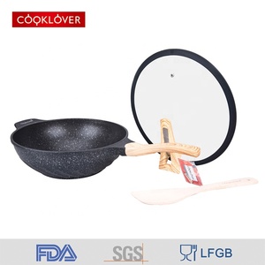 Cooklover vendita calda All In <span class=keywords><strong>One</strong></span> Large Cook <span class=keywords><strong>Wok</strong></span> In alluminio con manico In legno - Product Image 5