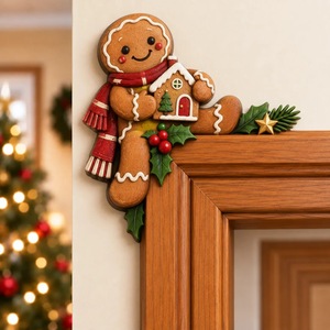 Decoración de esquina para marco de puerta de Navidad, adorno de resina para el hogar, decoración de pared para fiestas navideñas - Product Image 3