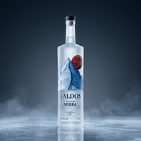 Bouteille de vin en verre blanc cristal de haute qualité sophistiquée avec bouchon à couronne Capacités de 375 ml/500 ml/750 ml Liqueur Vodka Tequila Whisky