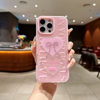 Coque antichoc de haute qualité pour 17promax, étui de téléphone portable en TPU rose avec paillettes électro-plaquées, diamants et papillons, protection de l'appareil photo