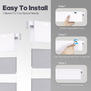 ม่านม้วนแบบมีมอเตอร์อัตโนมัติ รุ่นซีบร้า สำหรับหน้าต่างบ้าน  แบบสองชั้น กันแสงทั้งกลางวันและกลางคืน  ไม่ต้องเ<span class=keywords><strong>จ</strong></span>าะ  ผลิตตามแบบ OEM - Product Image 2