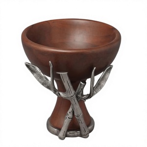 Tazón de Servir de Madera Natural, Acabado Pulido, Diseño Moderno y Lujoso, Ecológico, para Fiestas, Hogar y Restaurantes - Product Image 1