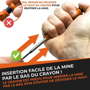 <span class=keywords><strong>Crayon</strong></span> <span class=keywords><strong>de</strong></span> charpentier à pointe profonde avec recharges, stylo <span class=keywords><strong>de</strong></span> marquage mécanique pour le travail du bois, du métal et du béton - Product Image 6