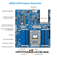 Carte mère de serveur E-ATX MZ33-CP0 avec un seul socket AMD LGA 6096 (Socket SP5), prise en charge DDR5