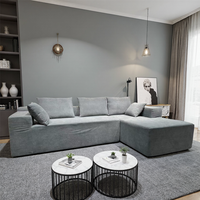 Canapé modulaire en tissu en forme de L minimaliste pour salon, hôtel, villa, qualité d'exportation en gros
