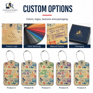 Étiquette de <span class=keywords><strong>bagage</strong></span> personnalisée de luxe en PU souple, porte-carte d'identité de voyage double face, logo imprimé pour les hôtels, les compagnies aériennes, les distributeurs de cadeaux - Product Image 2