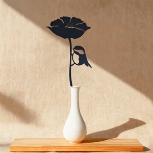 Decoración de jardín personalizada: Silueta floral de girasol para césped, estilo rústico, para patio trasero, con diseño de perro y efecto oxidado, rectangular - Product Image 1