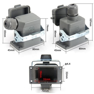 Conector de Alta Resistencia BYLJQ con Cubierta Lateral Superior <span class=keywords><strong>Inter</strong></span> HE-004 de 6 Pines 16A IP65, Enchufe Rectangular Industrial con Terminal de Tornillo - Product Image 4