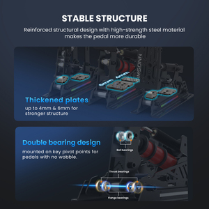 Pédales SIMSONN Pro X Ultra avec éclairage ambiant LED, dernières pédales de simulation de course directement de l'usine, compatibles PC - Product Image 4