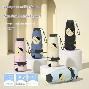 <span class=keywords><strong>Sunday</strong></span> Wholesale Petit parapluie de soleil et de pluie pliant portable Mini Sunny avec revêtement noir pour le voyage - Product Image 6