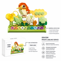 Ensemble de blocs de construction personnalisés 199 pièces Oiseaux Twitter, Jouet de construction floral 3D DIY, Affichage numérique, Briques MOC, Marque privée OEM