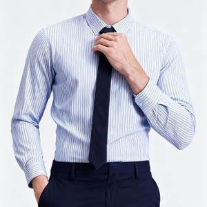 Chemise de costume pour <span class=keywords><strong>homme</strong></span>, coupe ajustée, coton noir, manches longues, col classique, chemise de printemps pour le vendredi décontracté et les tenues de villégiature - Product Image 4