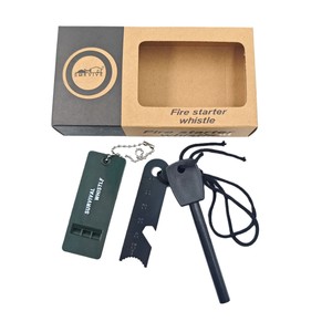 Sifflet de survie Hong Kong, allume-feu en métal, kit de survie pour le camping en plein air, règle de 50 mm, porte-clés - Product Image 4