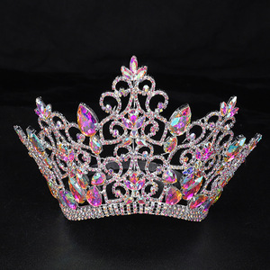 6.5" Beauty Pageant <strong>Crown</strong> AB Rhinestone Crystal Beauty Princess <strong>Tiara</strong> Party <strong>Personalized</strong> <strong>Crowns</strong> - Product Image 6