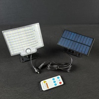 Lampe solaire murale extérieure étanche avec panneau solaire séparé, détecteur de mouvement, télécommande, utilisation intérieure et extérieure