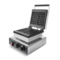 Commercial électrique 220V acier inoxydable gaufre crêpe crêpière Machine de cuisine rotatif carré grille four Snack four nouveau
