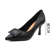 Chaussures à talons hauts fins pour femmes, 7 cm, à enfiler, bout fermé, rehaussantes, toutes saisons, pour robe et bureau, vente en gros