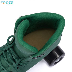 Seemore定制女士女孩高帮豪华皮革衬里溜冰鞋轮滑德比四轮溜冰鞋 - Product Image 2