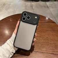 Étui de téléphone portable minimaliste en TPU+PC antichoc noir mat pour 17/16/15 Pro Max/Air
