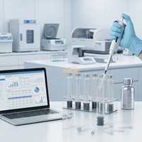 Flacon en borosilicate à épaule plate de 3 ml, bouchon en caoutchouc et couvercle à sertir en aluminium, emballage scellé séparé