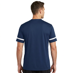 เสื้อฟุตบอลคอวีสีน้ำเงินแบบยูนิเซ็กซ์ แขนสั้น ระบายอากาศได้ดี ผลิตจากโพลีเอสเตอร์ ชุดทีมฟุตบอล ทรงปกติ เหมาะสำหรับทุกฤดูกาล - Product Image 2