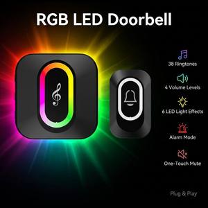 Campanello Wireless Multicolore HC XY-809 con 6 Effetti Luminosi LED, 38 <span class=keywords><strong>Suonerie</strong></span>, 4 Livelli di Volume, Modalità Allarme, Muto con Un Clic, Espandibile - Product Image 1