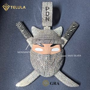 Collana con ciondolo maschera fantasma in acciaio
