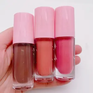 Mini Pink Tube Velvet Lipstik Makeup Tahan Air Nude Shimmer Warna Lipgloss Label Pribadi Kustom Logo Anda Bibir Lipgoss Makeup
