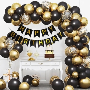 Hot Sale Happy <strong>Birthday</strong> <strong>Decorations</strong> <strong>Black</strong> <strong>and</strong> <strong>Gold</strong> <strong>Birthday</strong> Flag Bunting for Girls Boys Kids <strong>and</strong> Women <strong>Birthday</strong> Party Decor - Product Image 4