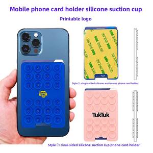 Support de téléphone à ventouse en silicone avec logo personnalisé imprimé, 24 cellules, robuste, antidérapant, pour diffusion en direct et selfies, avec rangement pour cartes - Product Image 2