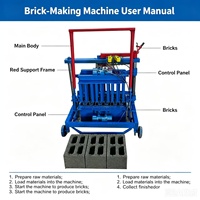 Machine automatique de fabrication de briques en argile facile à utiliser avec PLC et engrenages, machine portable de moulage de blocs emboîtables