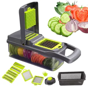 2023 Hot Sale Kitchen tool 12 in 1 multifunctional slicer manual mandoline food Vegetable Chopper Cutter Onion cutter