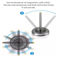 Elegante Portalápices Magnético con Base de PC Negra, Soporte Flotante para Bolígrafos, Base Magnética Única para Bolígrafos