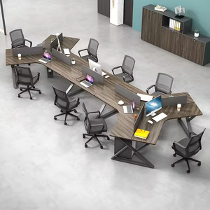 Mesas de Oficina con Compartimentos, Muebles Modernos para <span class=keywords><strong>Call</strong></span> <span class=keywords><strong>Center</strong></span>, Estación de <span class=keywords><strong>Trabajo</strong></span> con Partición de Madera para Computadora - Product Image 6