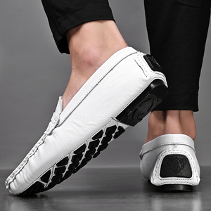 Mocassins de Conduite en <span class=keywords><strong>Cuir</strong></span> de Vachette Véritable Première Couche pour Hommes – Tailles 38-47 – Doux, Respirants et Tendance Printemps-Été - Product Image 4