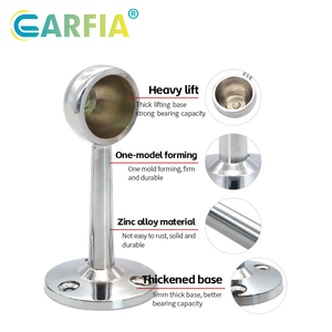 Herrajes para Muebles: Soporte Redondo de Aleación de Zinc para Riel de <span class=keywords><strong>Ropa</strong></span>, Soporte para Barra de Armario, Soporte para Tubo de <span class=keywords><strong>Ropa</strong></span> - Product Image 3