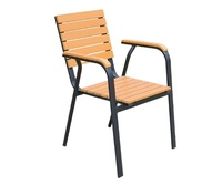 Chaise d'extérieur et de jardin STG moderne en métal et aluminium, empilable, inclinable, confortable, noire, pour patio et cour