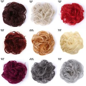 Bollo de pelo extensiones de ondulado rizado desordenado Donut Chignons pelo peluca cabello desordenado bollos - Product Image 4