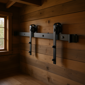 Kit de Herrajes para Puerta Corredera de 6.6 Pies, Color Negro, Estilo Rústico, Operación Manual - Product Image 2